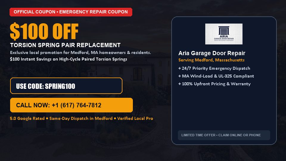 Aria Garage Door Repair $100 OFF Dual Torsion Spring Replacement